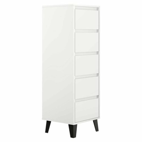 Komód, fehér, BOGAN 5S40 | Fehér | Faforgács