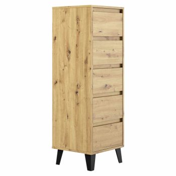 Komód, artisan tölgy, BOGAN 5S40 | Barna | Faforgács