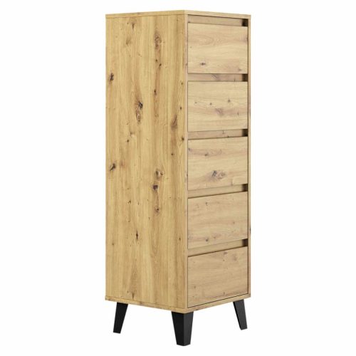 Komód, artisan tölgy, BOGAN 5S40 | Barna | Faforgács