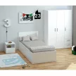 Ágy fém ráccsal és tárolóhellyel, 90x200, fehér, DOLI , Fehér , Faforgács