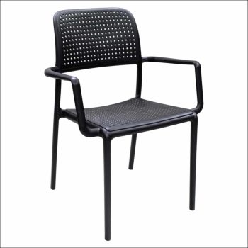 Rakásolható szék, fekete, DENTON NEW | Fekete | Műanyag