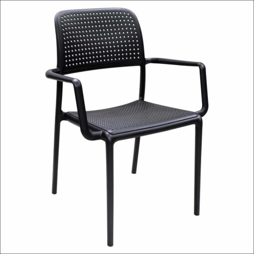 Rakásolható szék, fekete, DENTON NEW | Fekete | Műanyag