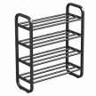 Cipőtartó, 4 polcos, fekete, FERRUM | Fekete | Fém