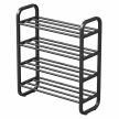 Cipőtartó, 4 polcos, fekete, FERRUM | Fekete | Fém