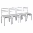 Étkezőgarnitúra 1+4, fehér/bézsesszürke, SOMIN | Fehér | MDF