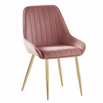   Étkezőszék, rózsaszín Velvet anyag/gold króm-arany, PERLIA | Rózsaszín | Szövet