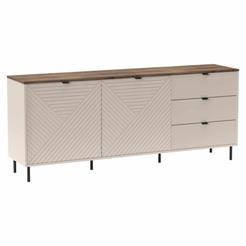 Komód, kasmír/castello tölgy, EYCO 2D3S | Bézs | Faforgács