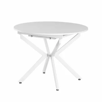   Kihúzható étkezőasztal, fehér, 100x100-140x75 cm, ABERO TYP 1 | Fehér | MDF