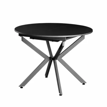   Kihúzható étkezőasztal, fekete, 100x100-140x75 cm, ABERO TYP 1 | Fekete | MDF