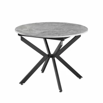   Kihúzható étkezőasztal, beton/fekete, 100x100-140x75 cm, ABERO TYP 1 | Szürke | MDF
