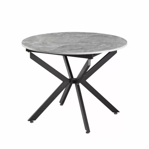 Kihúzható étkezőasztal, beton/fekete, 100x100-140x75 cm, ABERO TYP 1 | Szürke | MDF