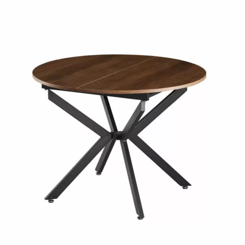 Kihúzható étkezőasztal, sötét tölgy/fekete, 100x100-140x75 cm, ABERO TYP 1 | Barna | MDF
