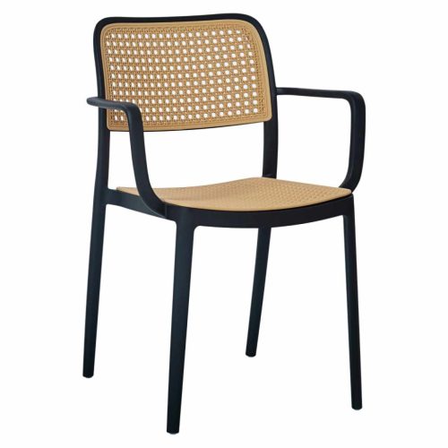 Rakásolható szék, fekete/bézs, RAVID NEW TYP 2 | Barna | Műanyag