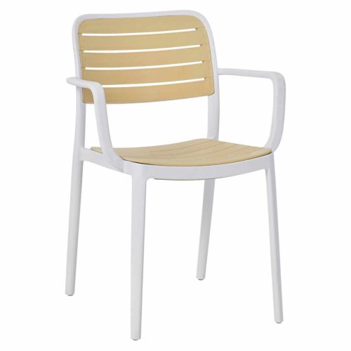 Rakásolható szék, fehér/bézs, KARDOS TYP 2 | Fehér | Műanyag