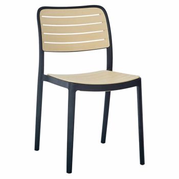   Rakásolható szék, fekete/bézs, KARDOS TYP 1 | Barna | Műanyag