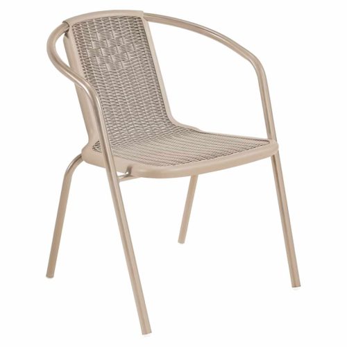 Kerti rakásolható szék, champagne, acél/műanyag, FRENY | Bézs | Műanyag