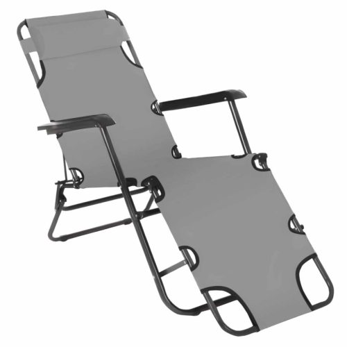 Kerti állítható szék, szürke, REGED | Szürke | Acél