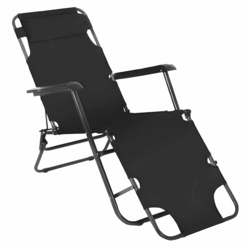 Kerti állítható szék, fekete, REGED | Fekete | Acél