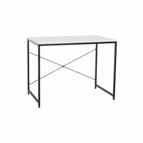 Íróasztal, fehér/fekete, 90x60 cm, MELLORA | Fehér | Fém