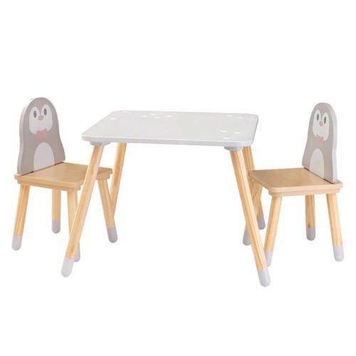 Gyerek szett 1+2, pingvin motívummal, SAVER TYP 2 | Szürke | MDF