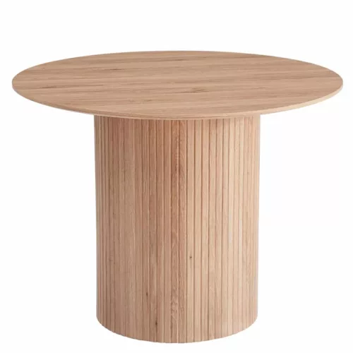 Étkezőasztal, tölgy, átmérő 100 cm, PAOLO | Barna | MDF