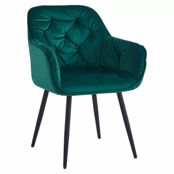   Dizájnos fotel, zöld Velvet szövet, FEDRIS NEW | Fekete | Szövet