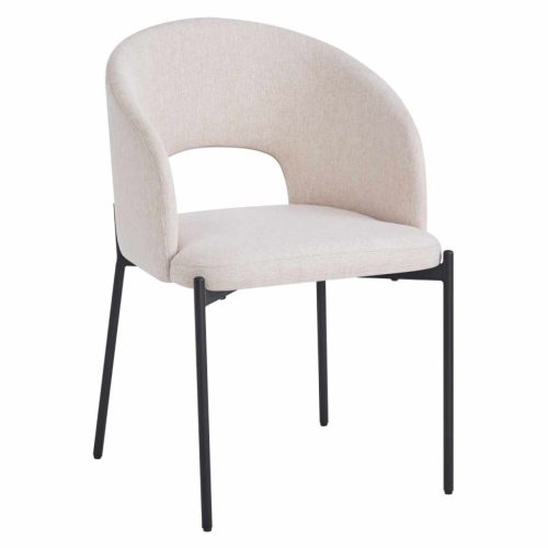 Étkezőszék, bézs/fekete, LONKA | Bézs | Szövet