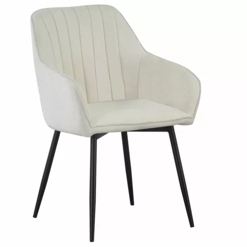 Design fotel, krémszínű/fekete, VAJRO | Crem | Szövet