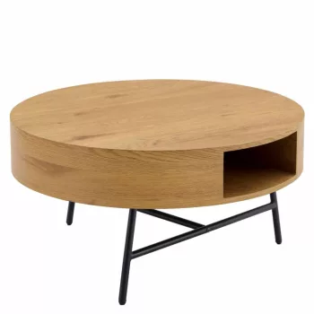 Dohányzóasztal, tölgy/fekete, TARMON | Barna | MDF