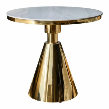   Étkezőasztal, arany/fehér márvány, GREIS TYP 1 | Arany | Kő