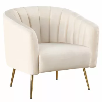   Design fotel, bézs Velvet szövet/gold króm-arany, BAGY | Bézs | Szövet