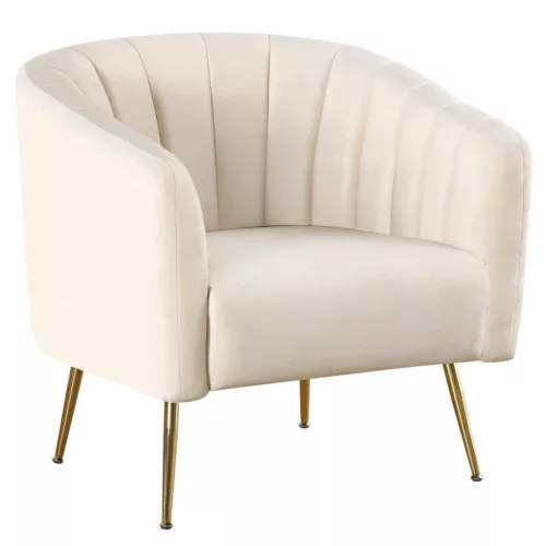 Design fotel, bézs Velvet szövet/gold króm-arany, BAGY | Bézs | Szövet