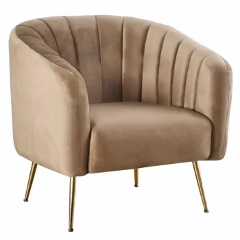   Design fotel, barna Velvet szövet/gold króm-arany, BAGY | Barna | Szövet