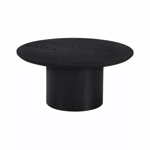 Dohányzóasztal, fekete, átmérő 80 cm, MAHIR TYP 2 | Fekete | MDF