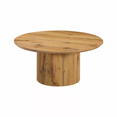 Dohányzóasztal, tölgy, átmérő 80 cm, MAHIR TYP 2 | Barna | MDF