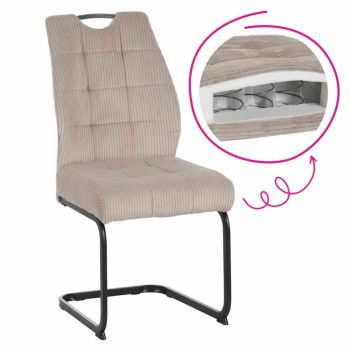   Étkezőszék, barnásszürke Taupe/fekete, KELMA | Barna | Szövet