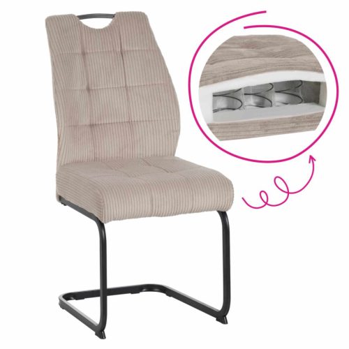 Étkezőszék, barnásszürke Taupe/fekete, KELMA | Barna | Szövet