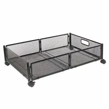   Ágy alatti rendszerező kerekekkel, fekete, TOMKO TYP 1 | Fekete | Fém