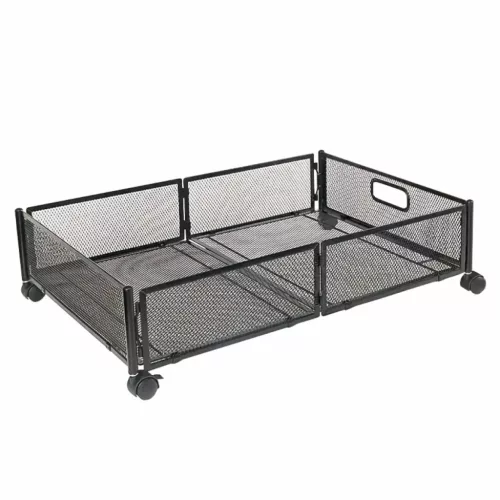 Ágy alatti rendszerező kerekekkel, fekete, TOMKO TYP 1 | Fekete | Fém