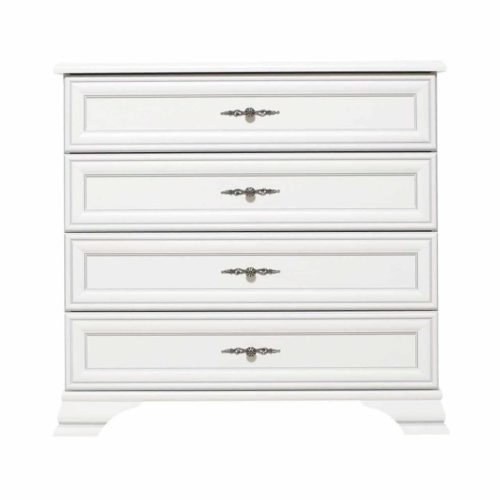 Komód, alpesi fehér, KENTAK KOM4S | Fehér | Faforgács