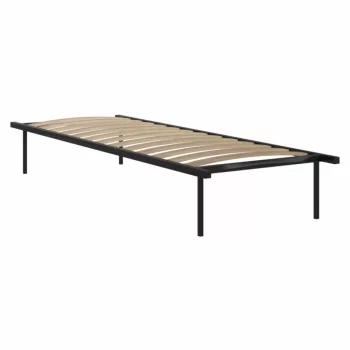   Önálló ágyrács, 90x200, fekete, fém/nyírfa, KENTAK | Fekete | Fém