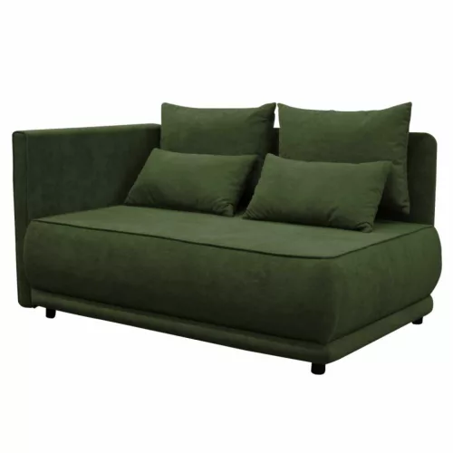 Kihúzható kanapé, zöld, balos, LIAMI | Zöld | Szövet