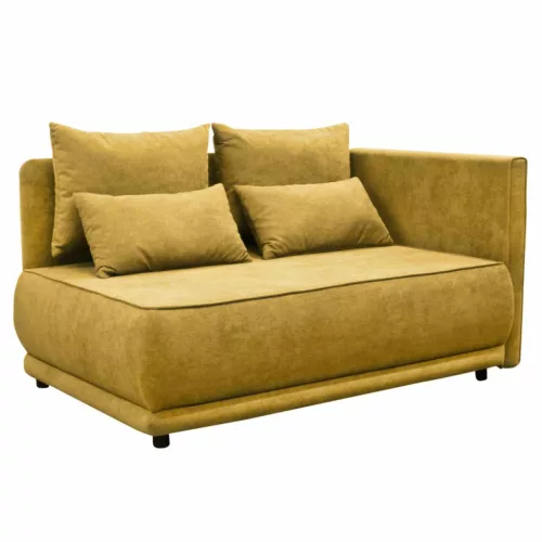 Kihúzható kanapé, mustárszínű, jobbos, LIAMI | Sárga | Szövet