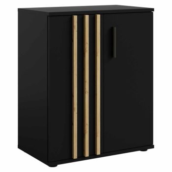   Komód, 2D, fekete/artisan tölgy, TOLIS TYP 1 | Fekete | Faforgács