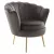 Art-deco stílusú fotel, szürkésbarna Velvet szövet/gold arany króm, NOBLEO | Szürke | Szövet