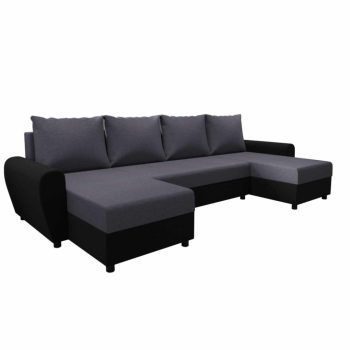   Univerzális ülőgarnitúra, szürke/fekete, DAKAR NEW U | Szürke | Ekobőr