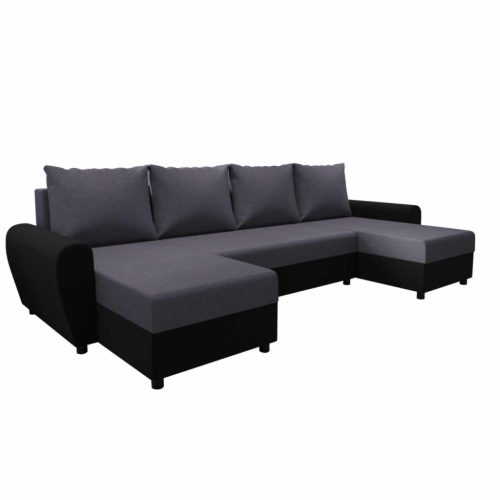 Univerzális ülőgarnitúra, szürke/fekete, DAKAR NEW U | Szürke | Ekobőr