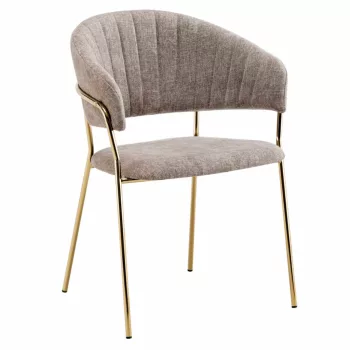   Design étkezőszék, barna szövet/gold króm arany, DASMIN TYP 1 | Arany | Szövet