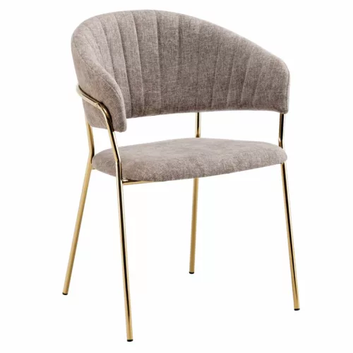 Design étkezőszék, barna szövet/gold króm arany, DASMIN TYP 1 | Arany | Szövet