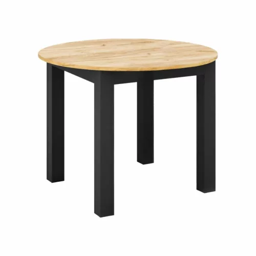 Kihúzható étkezőasztal, arany craft tölgy/fekete, 103-142x76 cm, HARRY | Fekete | Faforgács